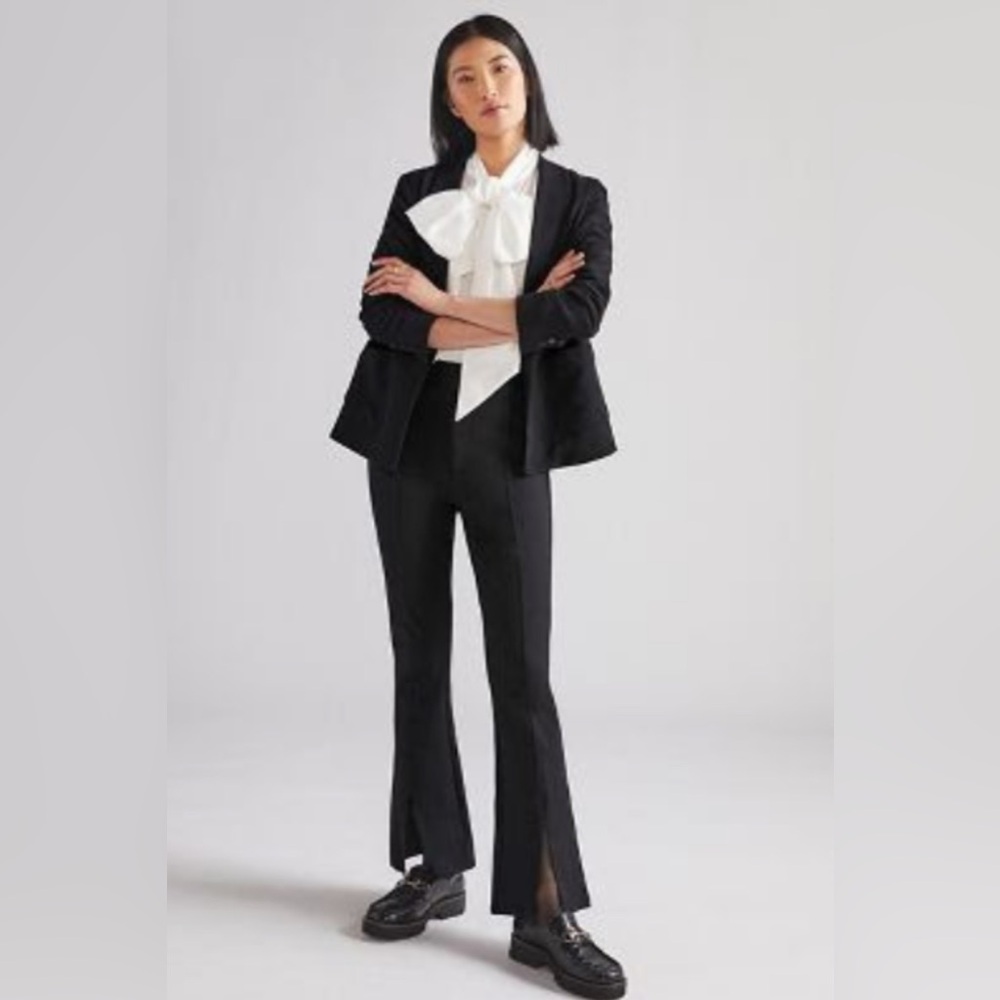 MAEVE (Anthropologie)- black split- front flared ponte pants size 10 - NWT